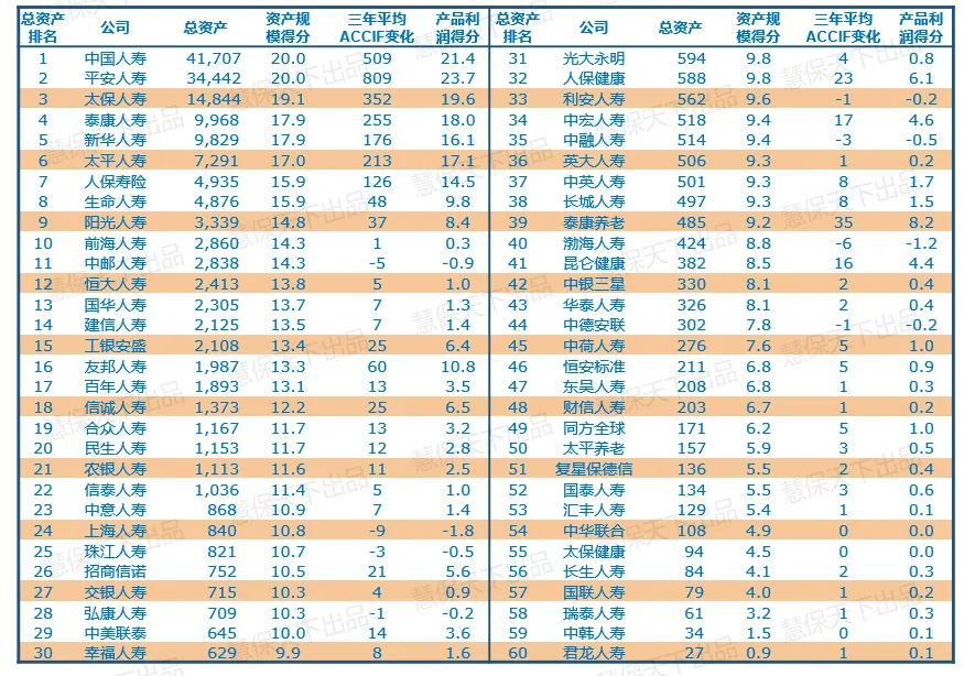 人寿保险公司排名前十名（寿险排名前50的公司）
